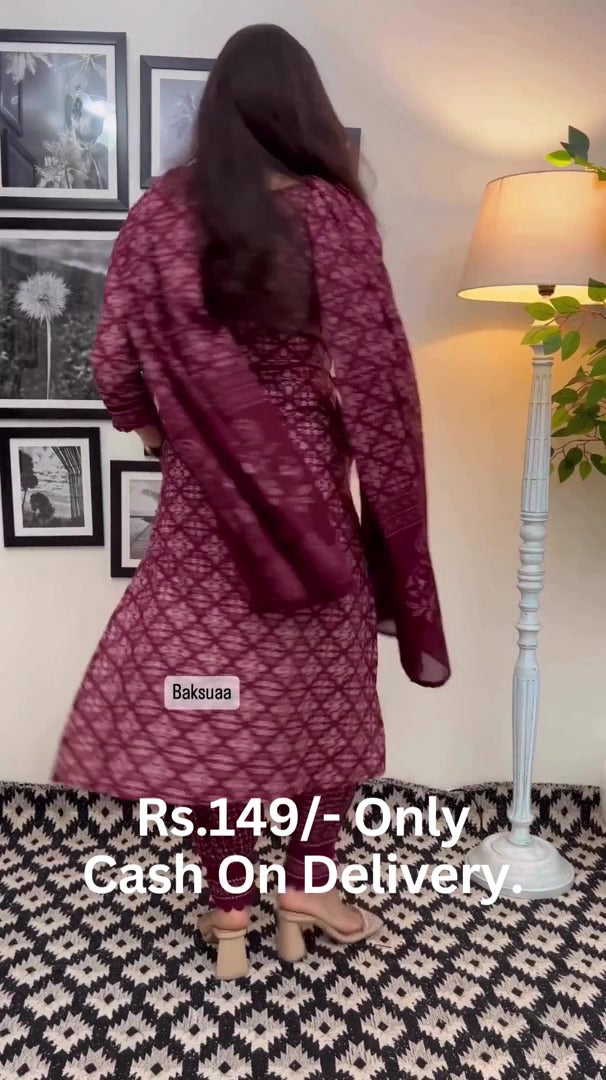 MAROON EMBROIDERED AFGHANI SUIT