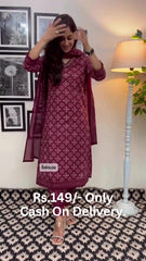 MAROON EMBROIDERED AFGHANI SUIT