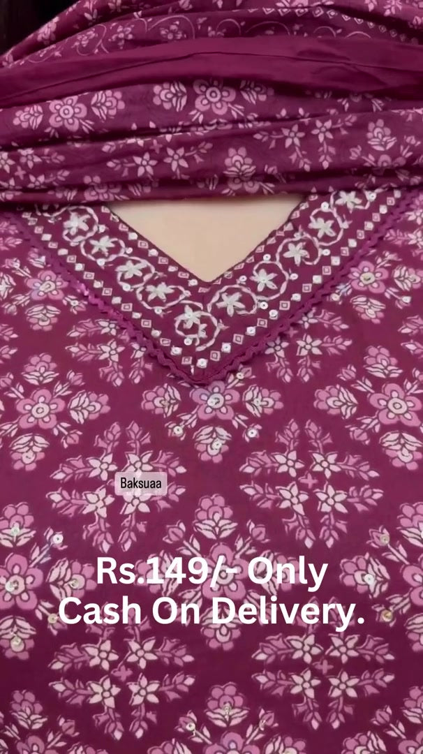 MAROON EMBROIDERED AFGHANI SUIT