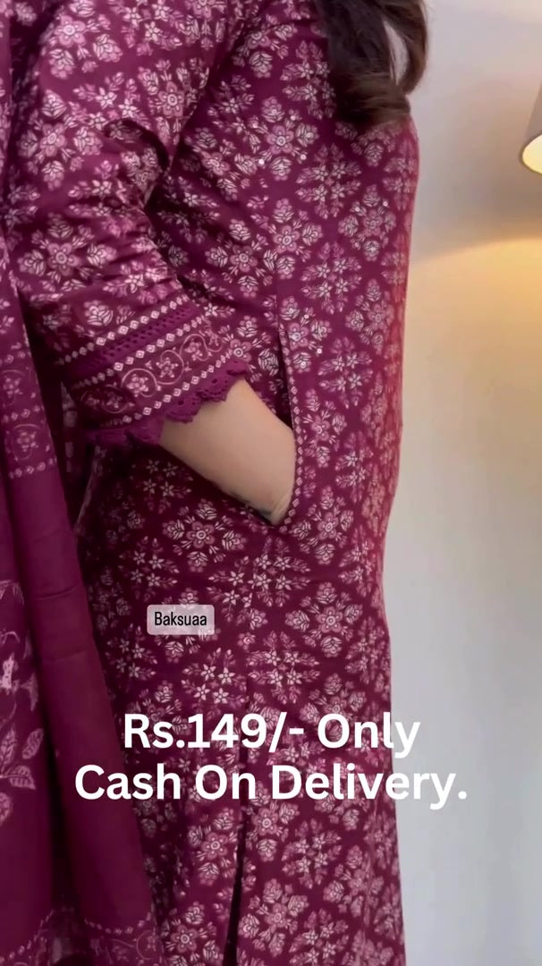 MAROON EMBROIDERED AFGHANI SUIT