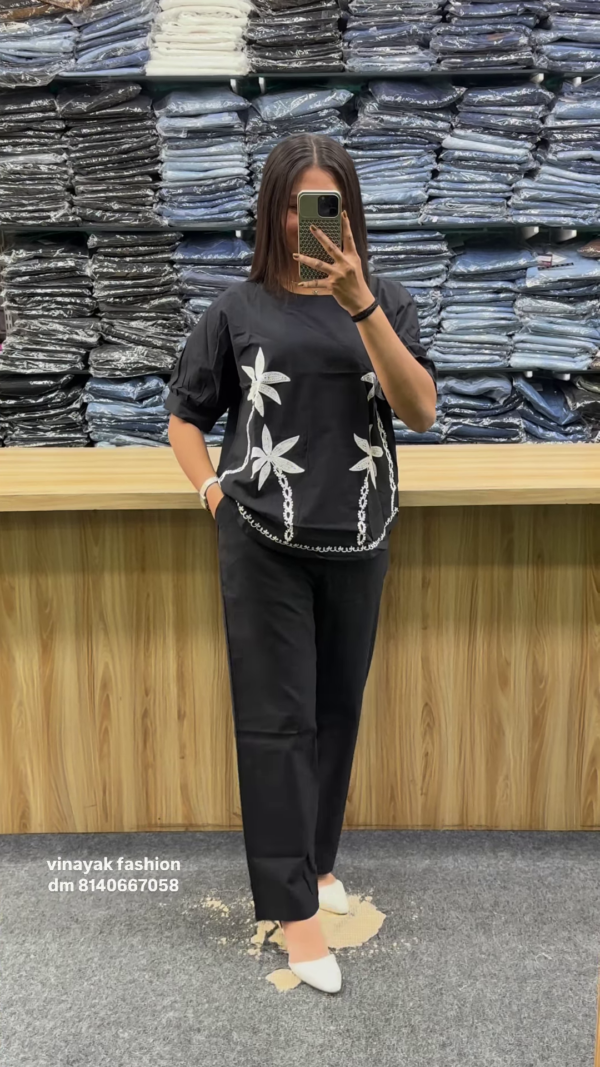 Olive Green Floral Embroidered Co-Ord Set