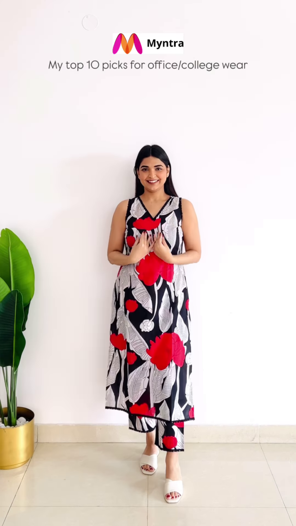 Pink Sleeveless Printed Kurta Set – Chic & Comfortable Ethnic Wear - Image 7