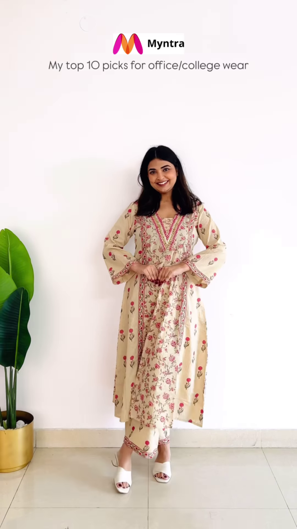 Pink Sleeveless Printed Kurta Set – Chic & Comfortable Ethnic Wear - Image 9