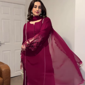 Plum Elegance Embroidered Eid Suit – A Timeless Statement