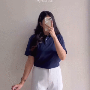 Navy Polo T-Shirt with White Pants – Smart Casual Streetwear Haul Look