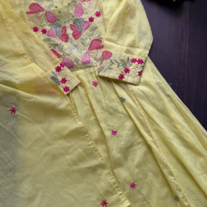 Sunlit Bloom Embroidered Cotton Kurta Set