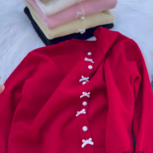 Pearl Bow Cardigan – Soft, Elegant, and Sweetly Feminine ✨🎀