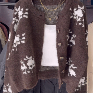 Fuzzy Nordic Button Cardigan – Ultra‑Cozy, Winter‑Chic Layers ❄️🧶