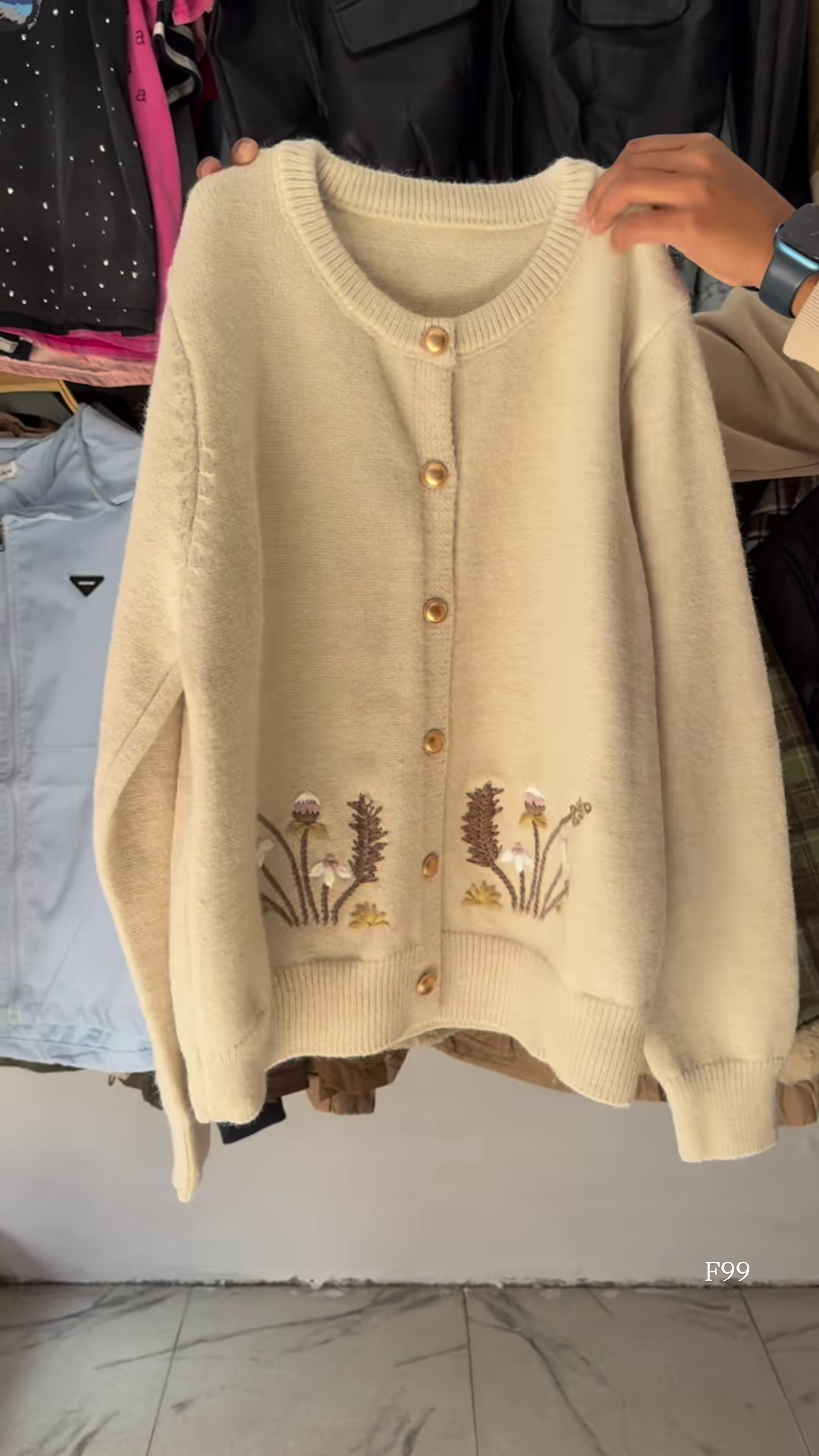 Black Floral Embroidered Button Cardigan – Luxe, Versatile, and Effortlessly Elegant 🌼✨ - Image 6