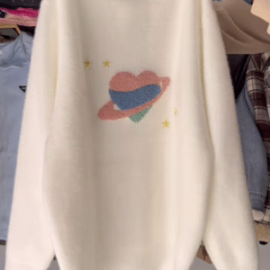 Fuzzy Space Planet Sweater – Whimsical, Soft, and Out-of-This-World Cozy 🌈🪐