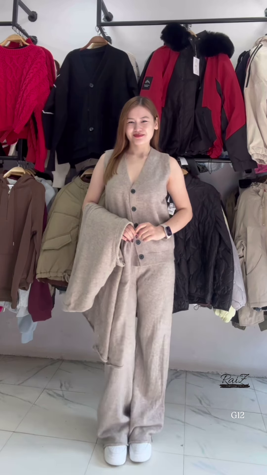 Brown Layered Cardigan & Co-ord Set 🤎 Elegant Everyday Comfort - Image 4