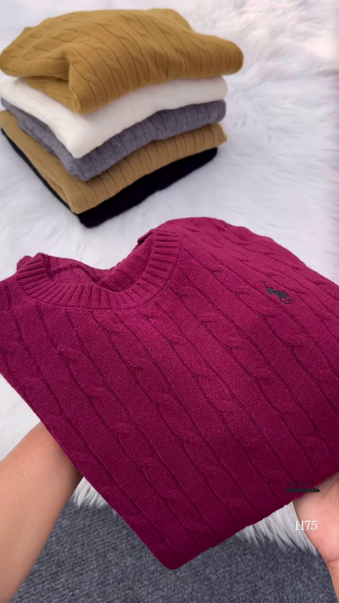 Cable-Knit Embroidered Sweaters 🧥 Available in Black, Beige, White, Gray, Mustard & Burgundy - Image 2