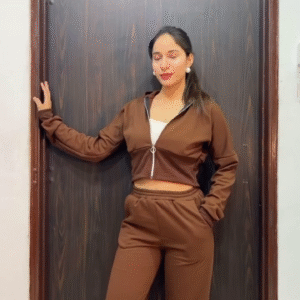 Cotton Zip-Knit Co-ord Set – Effortless Sporty Style, Day-Long Comfort 🧵✨
