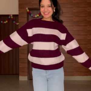 Graphic Knit Sweater Combos 🧶 Paired with Light Blue Jeans – Heart, Flame & Stripe Variants