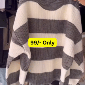 Multi-Color Striped Sweaters 🧶🧥 – Soft Knitwear in Brown, Gray, Black, Pink & Yellow Variants