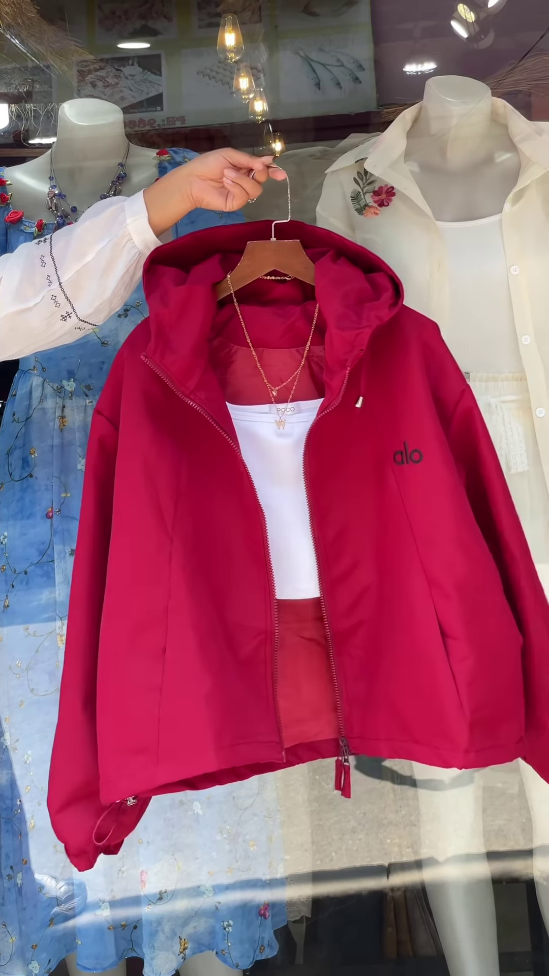 Boutique Hooded Zip-Up Jackets 🧥🌸 – Orange, White & Purple Variants with Layered Styling - Image 4