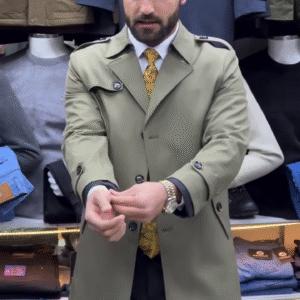 GREEN CLASSIC TRENCH COAT