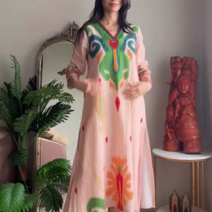 Sky Blue Printed Cotton Kurta & Pant Set – Fresh Floral Everyday Wear