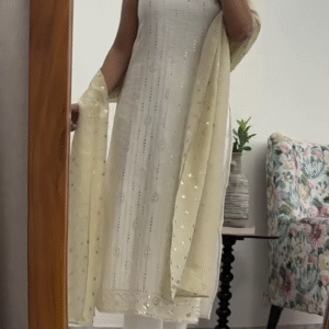 Premium Pleated Co-Ord Set in Soft Beige – Shirt & Wide-Leg Pant Set