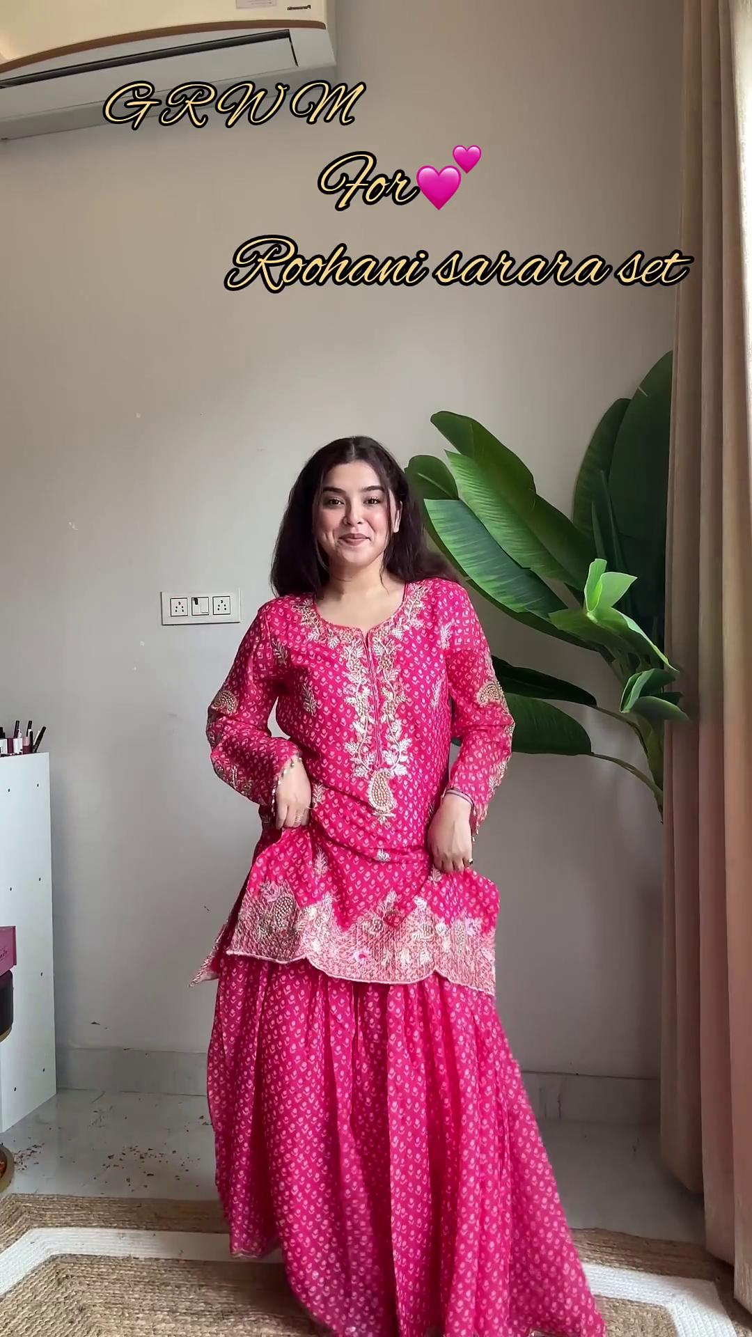 Rochani Pink Bandhani Print Designer Sharara Set - Image 3