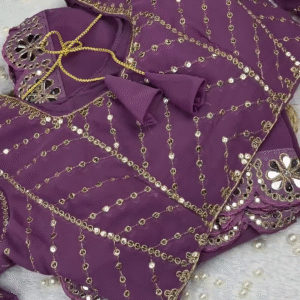 Mauve Purple Geometric Sequined Designer Gown