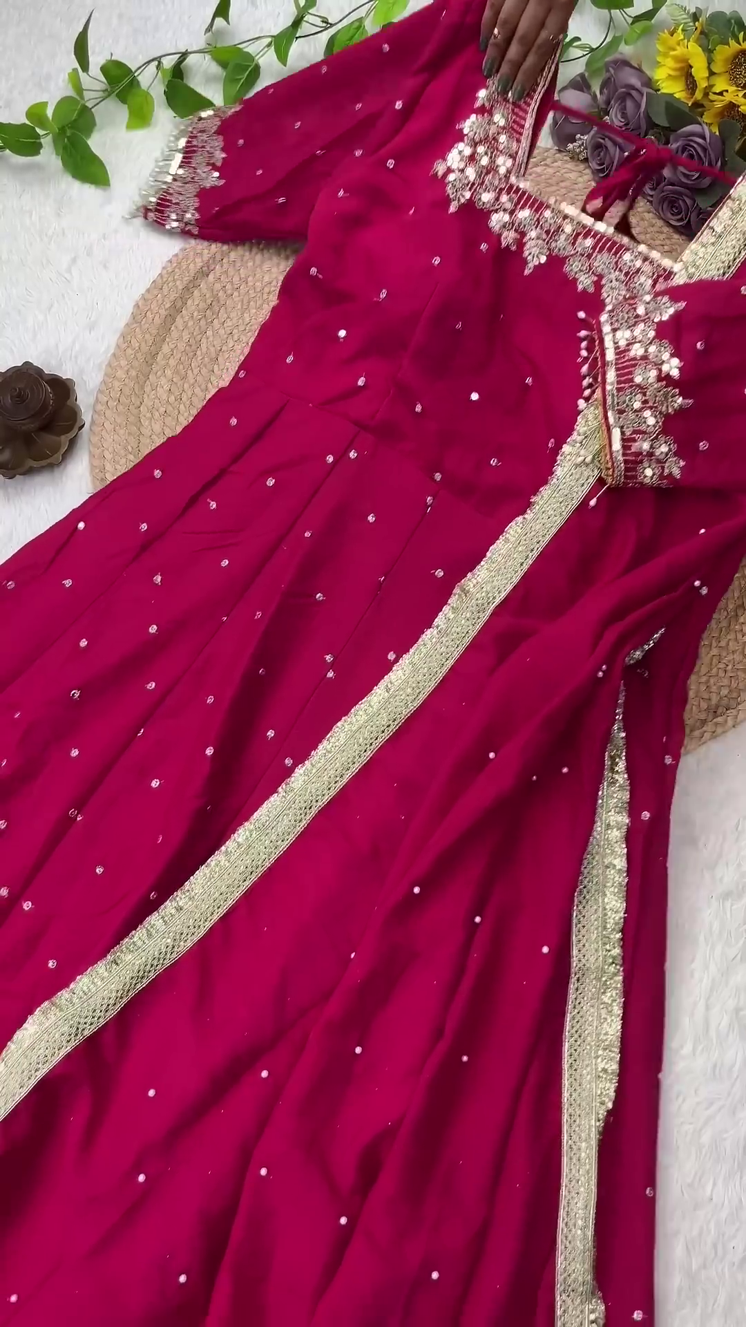 Grand Midnight Black Anarkali with Golden Zari Artistry - Image 7