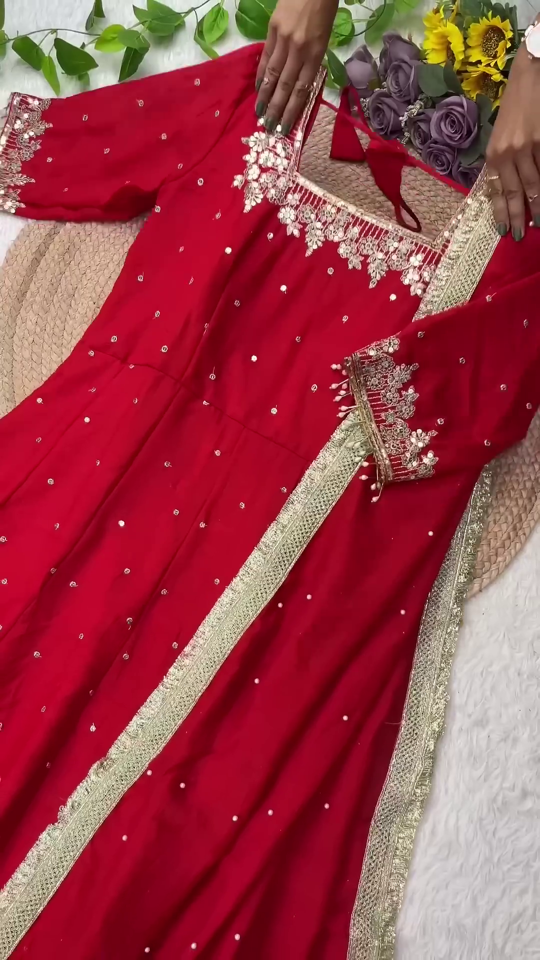 Grand Midnight Black Anarkali with Golden Zari Artistry - Image 5