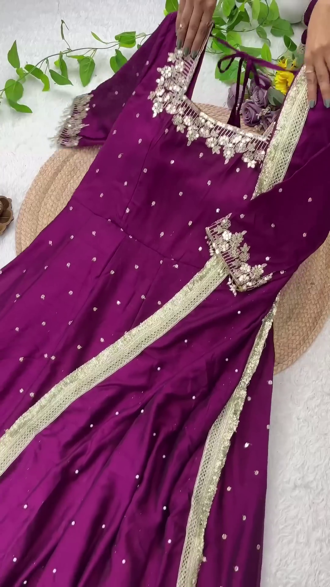 Grand Midnight Black Anarkali with Golden Zari Artistry - Image 3