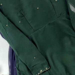 Forest Green Anarkali with Scalloped Zari Detailing