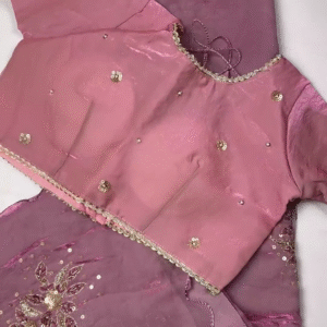 Luminous Shimmer Silk Saree with Hand-Embroidered Floral Zari Butta