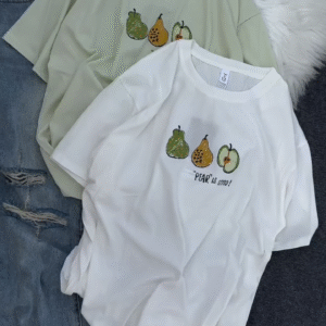 Unisex Graphic Pear Print Casual T-Shirt