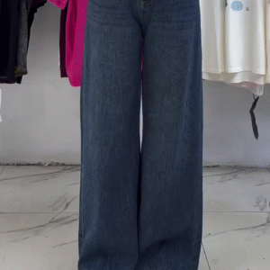 Women’s Ultra-Wide Leg High-Waisted Jeans – Classic Indigo