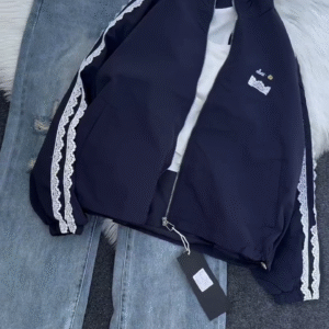 Cream Zip-Up Hoodie & Light Wash Jeans Set