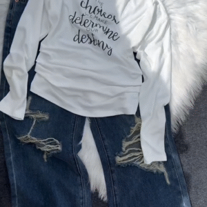 Inspirational Slogan Long-Sleeve Tee