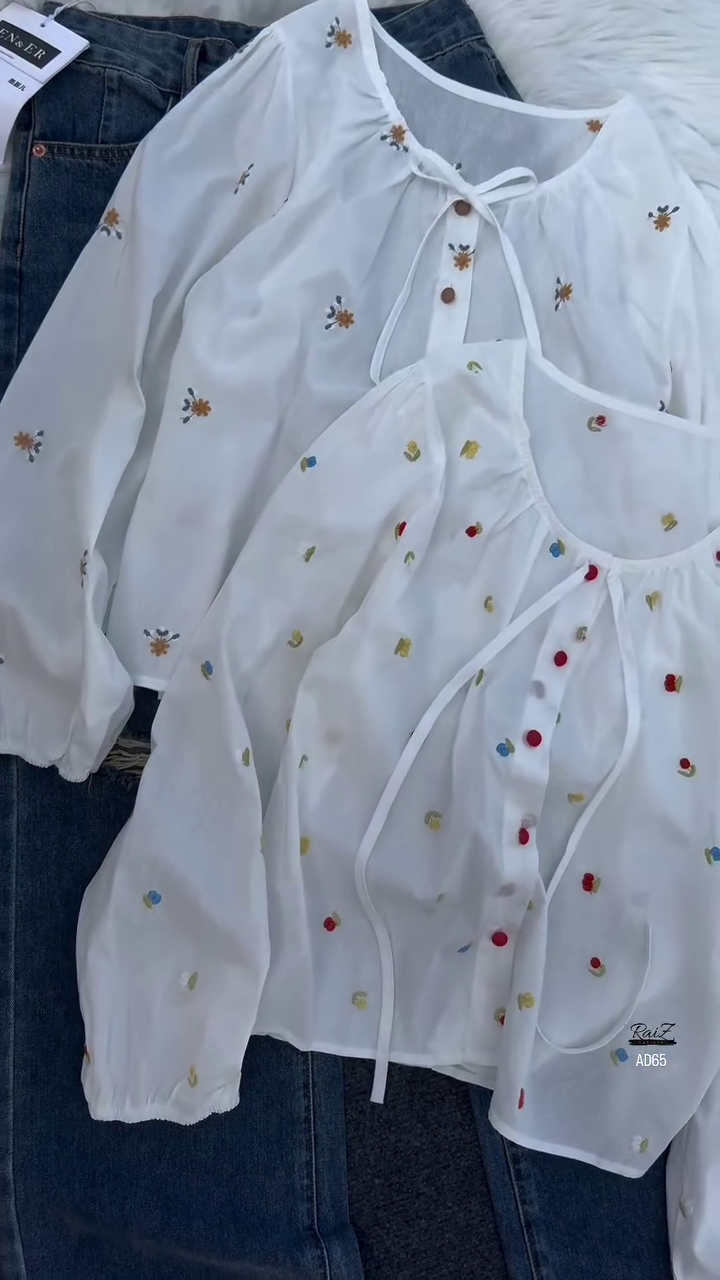 Embroidered Sheer Blouse - Image 4