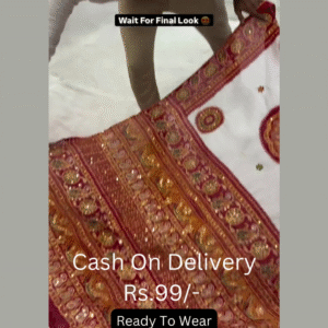 Heritage Ivory Saree with Crimson & Gold Zari Artistry