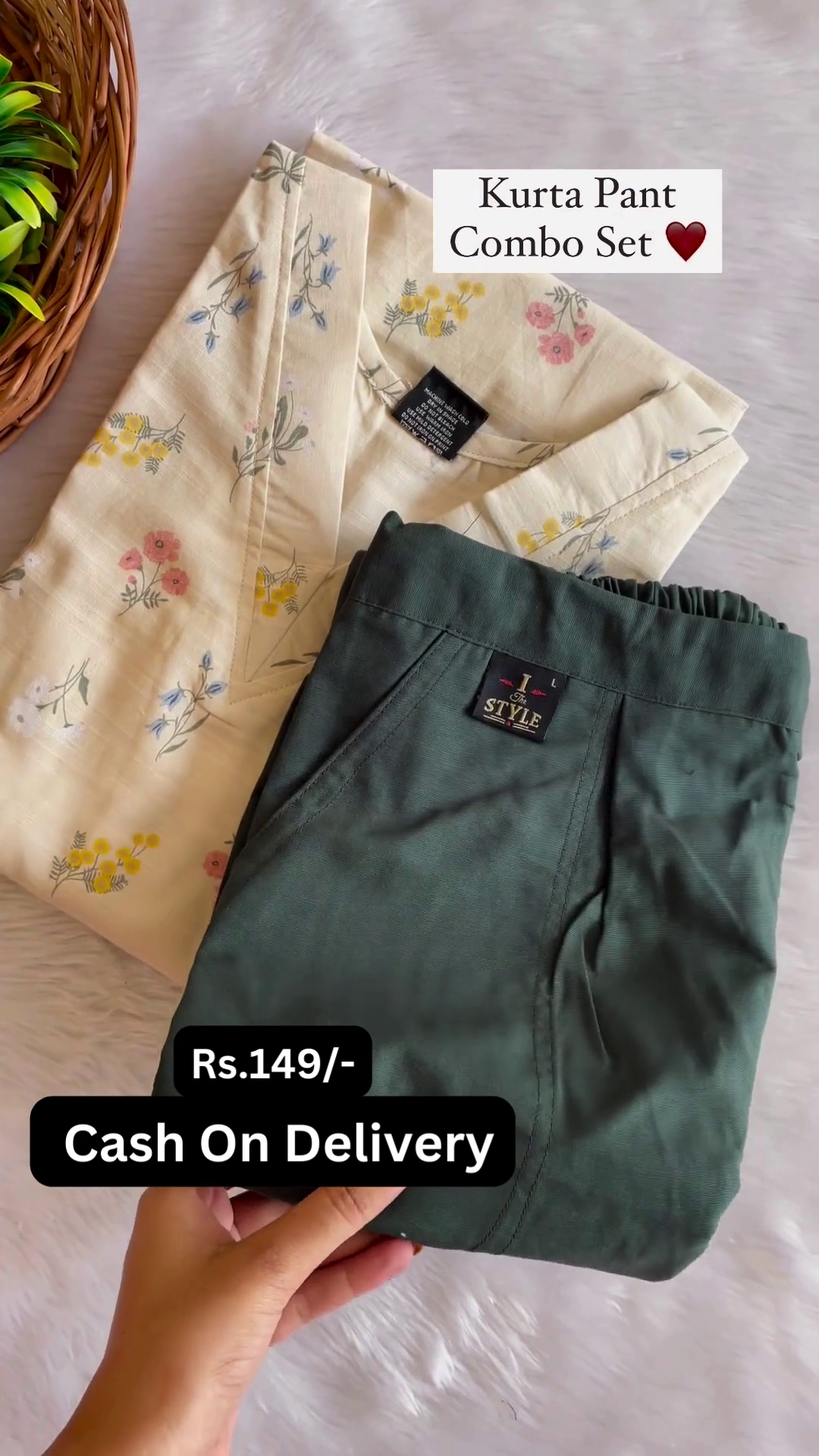 Sun-Kissed Florals: Kurta Pant Combo Set - Image 2