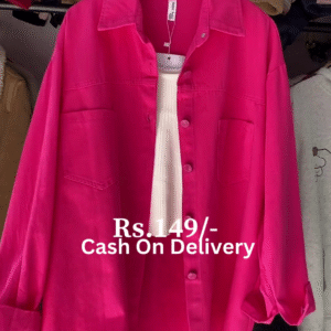 Urban Chic: Fuchsia Oversized Denim Shacket