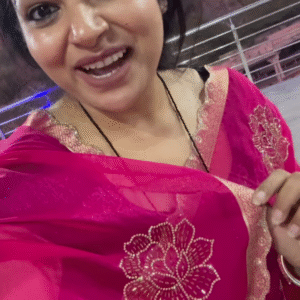 Magenta Bloom: Embroidered Organza Saree