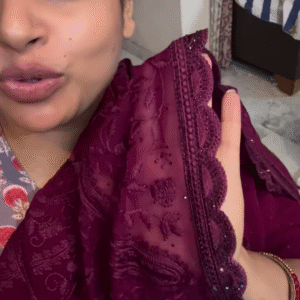 Royal Plum: Intricate Self-Embroidered Ethnic Wrap
