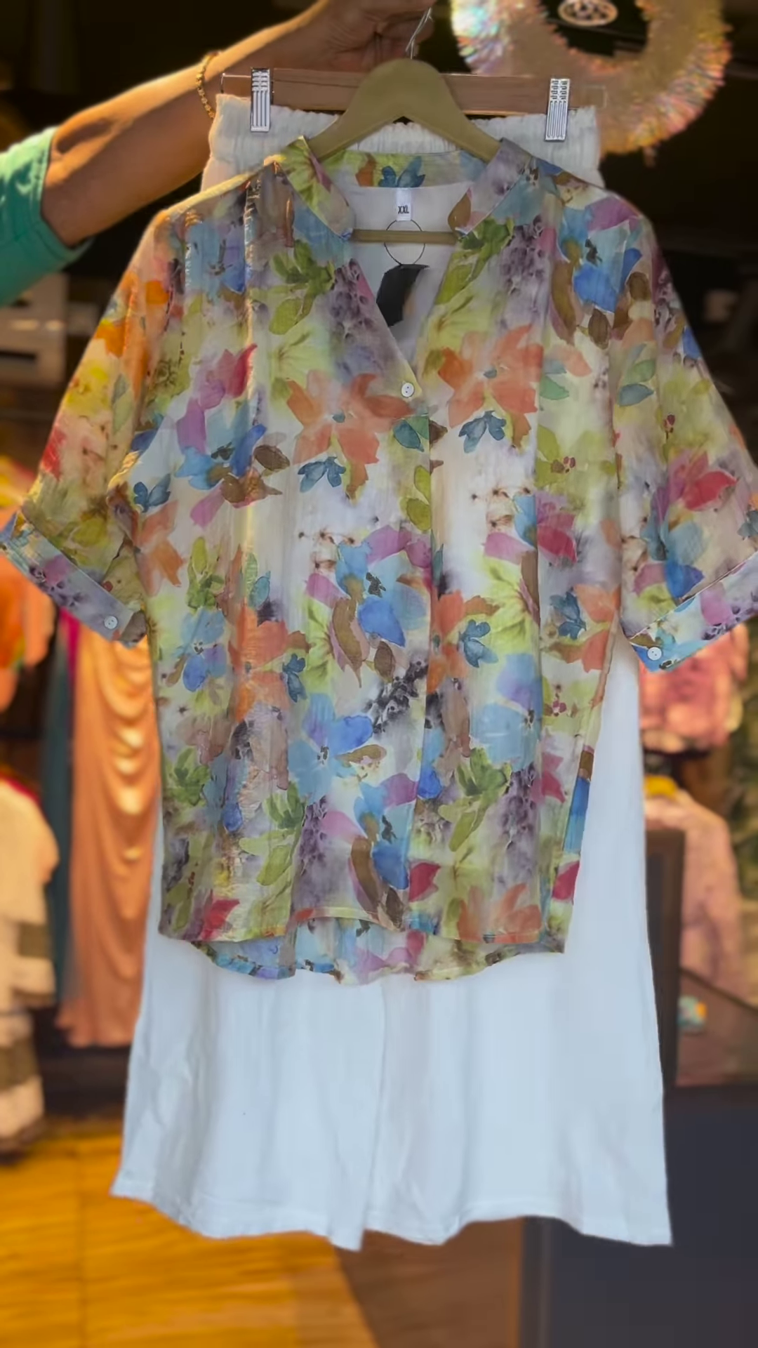 πΈ Pastel Floral Co-Ord Set β Breezy Shirt & White Trousers (2-Piece Set)