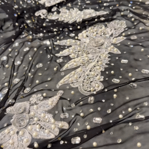 Midnight Elegance Black Embellished Saree