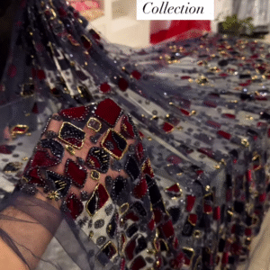 Midnight Mosaic Navy Blue Embellished Saree