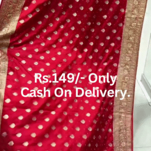 Crimson Heritage: Woven Banarasi Silk Festive Saree