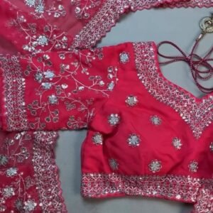 Radiant Rose Fuchsia Sequin Embroidered Saree & Blouse Set