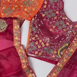 Opulent Hand-Embroidered Sequin Work Saree & Blouse Ensemble – Available in Midnight Blue, Royal Purple, Forest Green, Magenta & Deep Maroon