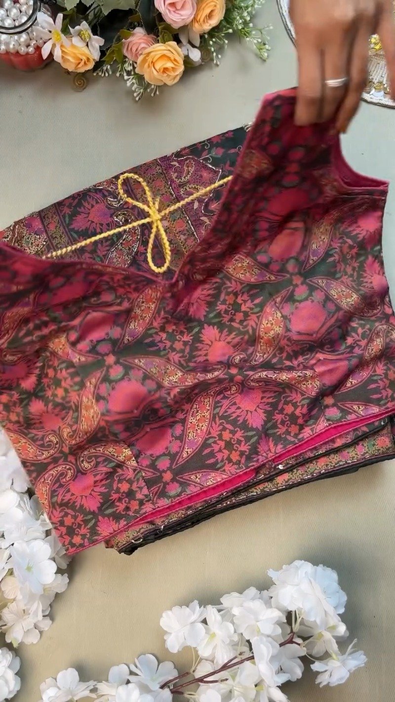 Midnight Bloom Floral Paisley Embroidered Co-ord Set โ Available in Charcoal Black & Berry Plum - Image 3