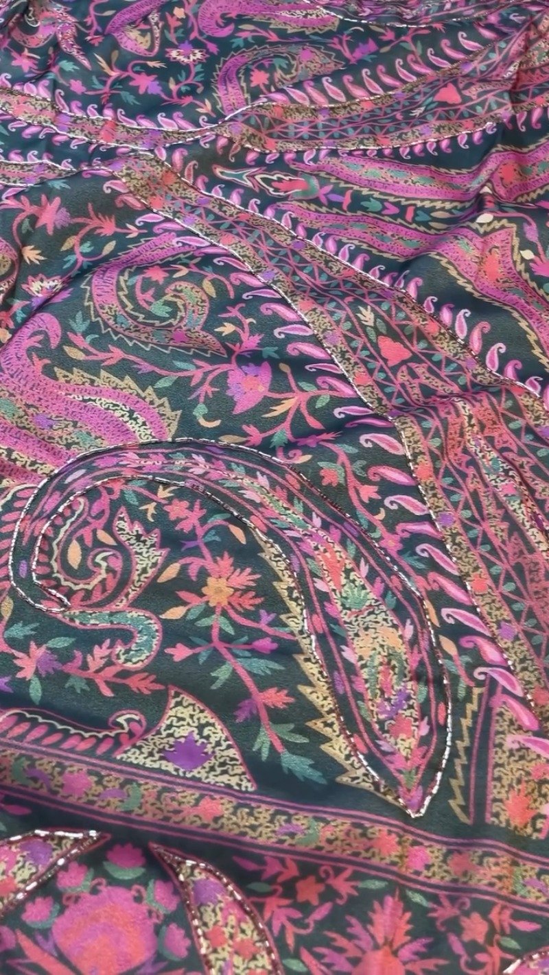 Midnight Bloom Floral Paisley Embroidered Co-ord Set โ Available in Charcoal Black & Berry Plum - Image 6