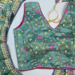 Floral Mirage Embroidered Silk Lehenga Set – Available in Vibrant Green & Soft Lilac