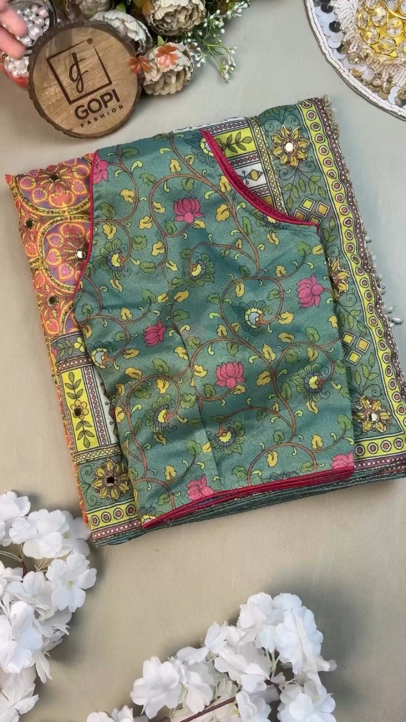Floral Mirage Embroidered Silk Lehenga Set – Available in Vibrant Green & Soft Lilac - Image 2
